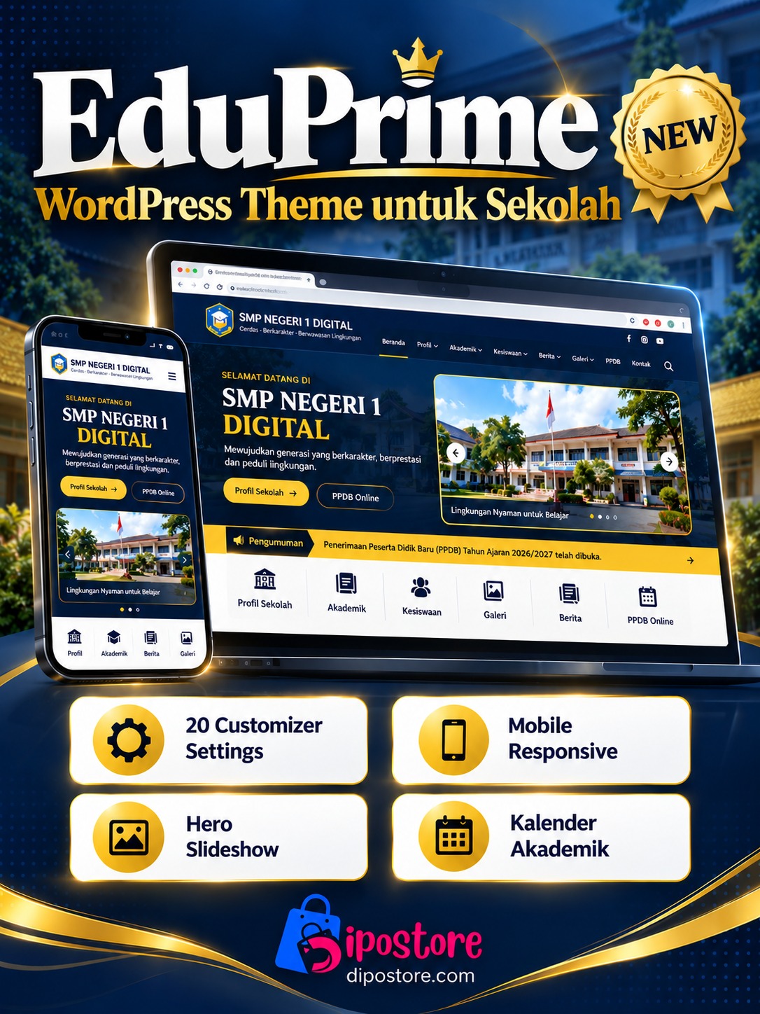 EduPrime — WordPress Theme Premium untuk SMP & SMA